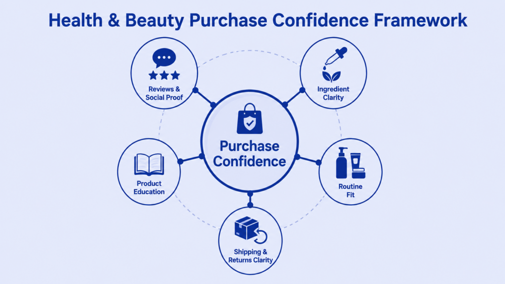 Product confidence framework for health and beauty ecommerce industry