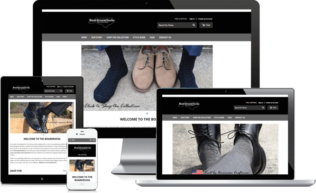 Smart Sites Agency case study for Board Room Socks